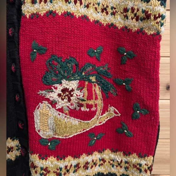 Vintage Croft & Barrow Size XLarge Novelty Ugly Christmas Knit Button Vest - Picture 6 of 11